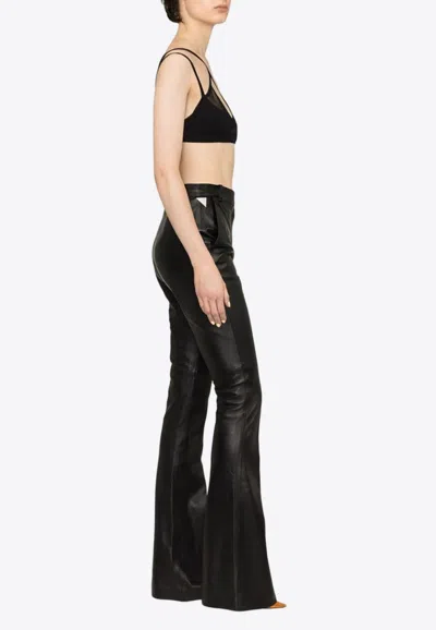 Attico Mesh-panel Criss-cross Bralette Top In Black