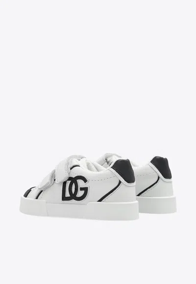 Shop Dolce & Gabbana Babies Portofino Light Leather Sneakers In White