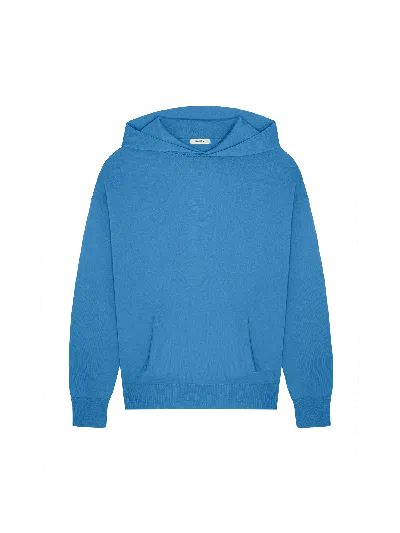 Shop Pangaia Dna Knitted Hoodie — Geyser Blue Xl