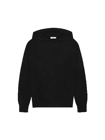 Shop Pangaia Dna Knitted Hoodie In Black