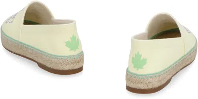 Dsquared2 Woven Rope Sole Canvas Espadrilles In Yellow