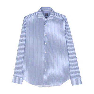 Shop Fedeli Shirts In Blue/white