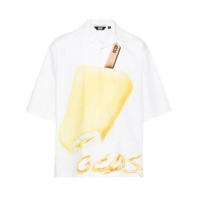Shop Gcds Shirts In White/yellow