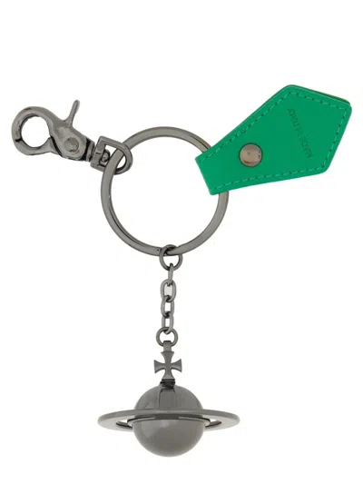 Shop Vivienne Westwood 3d Orb Keychain In Green