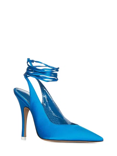 Shop Attico The  Light Blue Canvas Pumps In Turquoise