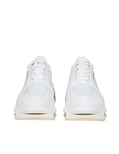 Shop Balmain Sneakers In Leather And Suede In White