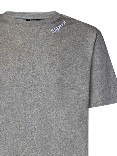 Shop Balmain Grey Cotton T-shirt