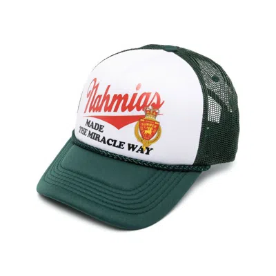 Shop Nahmias Caps In Green/white