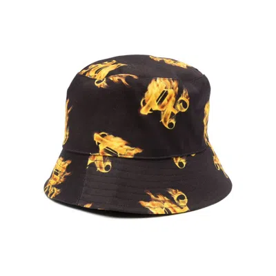 Shop Palm Angels Caps In Black/yellow