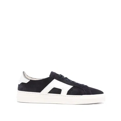 Shop Santoni Sneakers In Blue/white