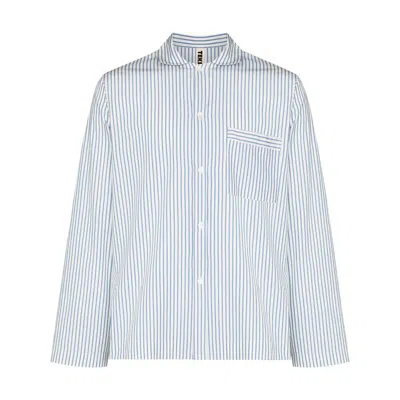 Shop Tekla Shirts In White/blue