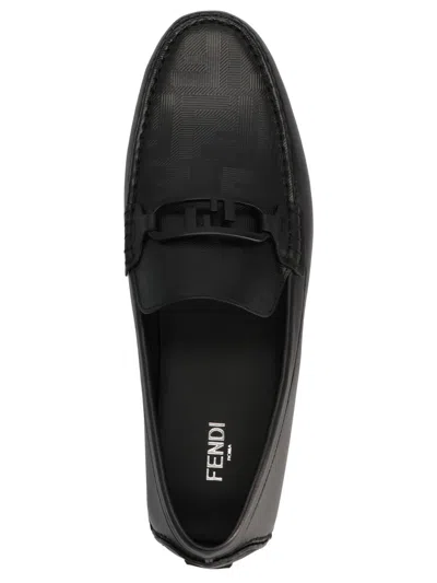 Shop Fendi 'o'lock' Loafers In Black