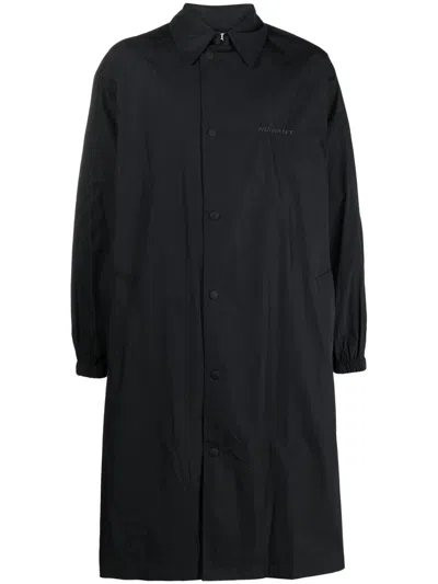 Shop Isabel Marant Balthazar Raincoat With Embroidery In Black