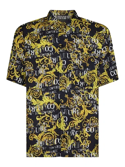 Shop Versace Jeans Couture Shirt With Logo In Multicolor