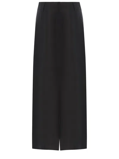 Rotate Birger Christensen Embellished Viscose Blend Maxi Skirt In Black