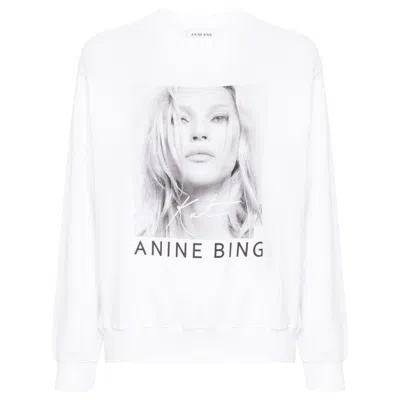 Anine Bing Ramona Sweatshirt Kate Moss In White In White