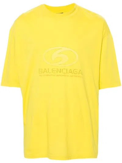 Shop Balenciaga T-shirts & Tops In Yellow