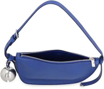 Shop Burberry Shield Sling Leather Mini Shoulder Bag In Blue