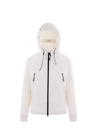 C.p. Company Lens-detail Zip-up Hooded Jacket In White