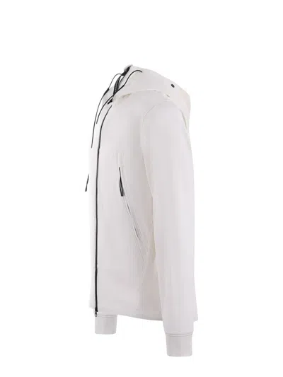 C.p. Company Lens-detail Zip-up Hooded Jacket In White