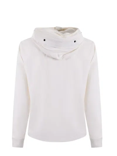 C.p. Company Lens-detail Zip-up Hooded Jacket In White