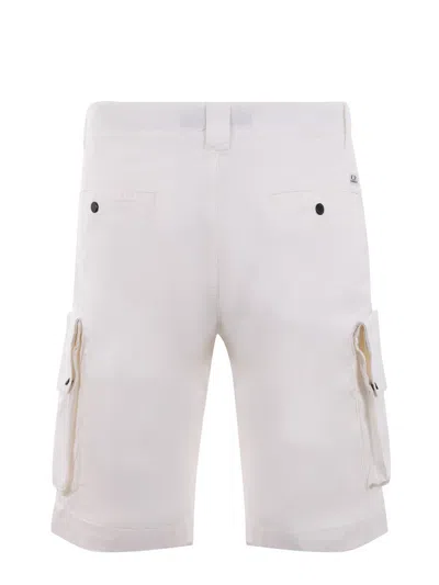 Shop C.p. Company Cargo Shorts In Bianco Latte