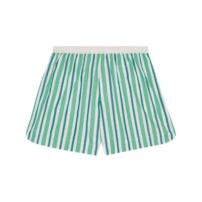Shop Ganni Shorts In Green