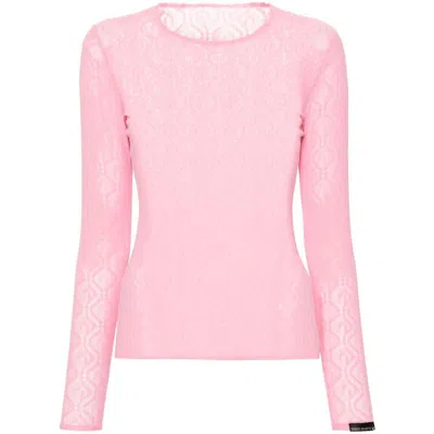 Shop Marine Serre Sweaters In Pink