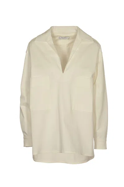 Shop Max Mara Shirts In Bianco Carta