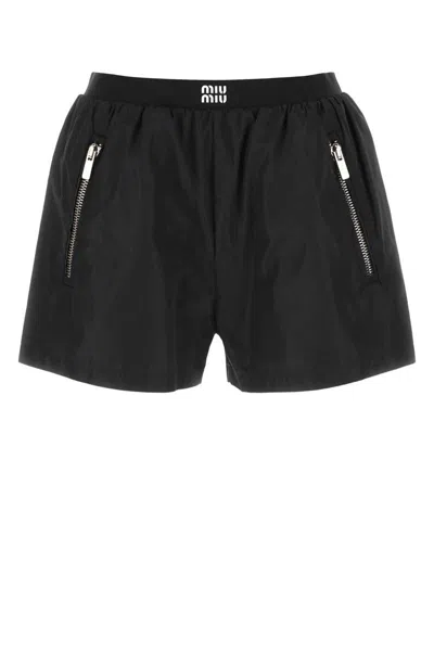 Shop Miu Miu Shorts In Black