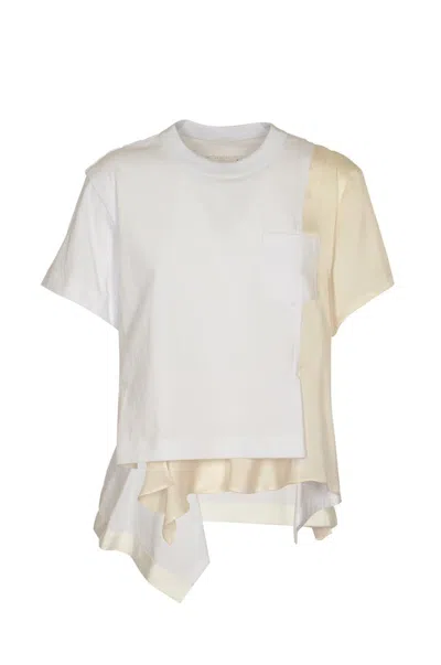 Shop Sacai T-shirts And Polos White