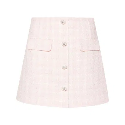 Shop Self-portrait Skirts In Pink/white