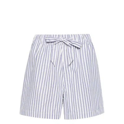 Shop Tekla Shorts In Blue/white