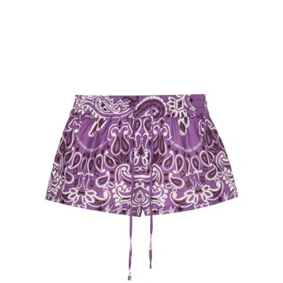 Shop Attico The  Shorts In Purple/white