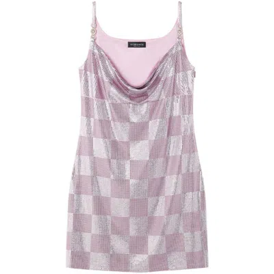 Shop Versace Dresses In Pink/silver