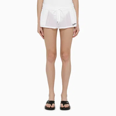 Shop Attico White Cotton Short With Logo