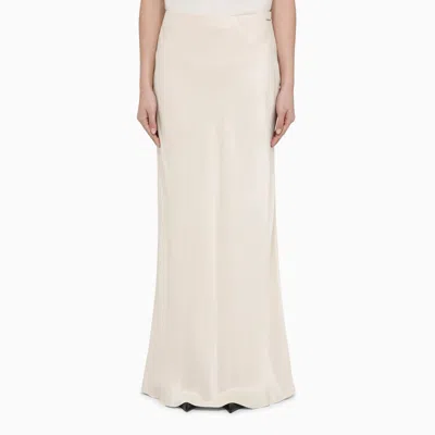 Shop Calvin Klein Cream Long Skirt In Viscose Blend In White