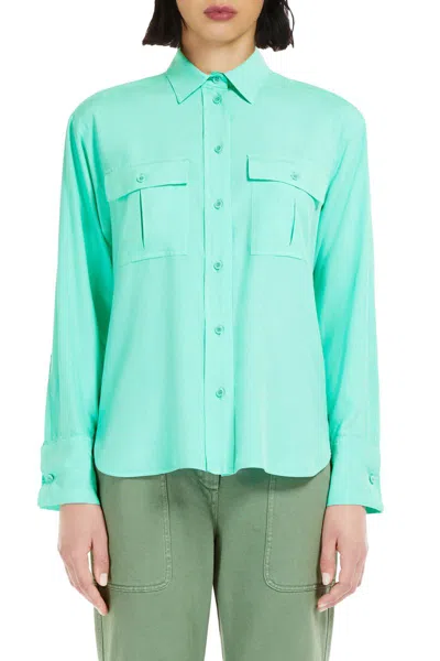 Shop Max Mara Shirts In Turquoise