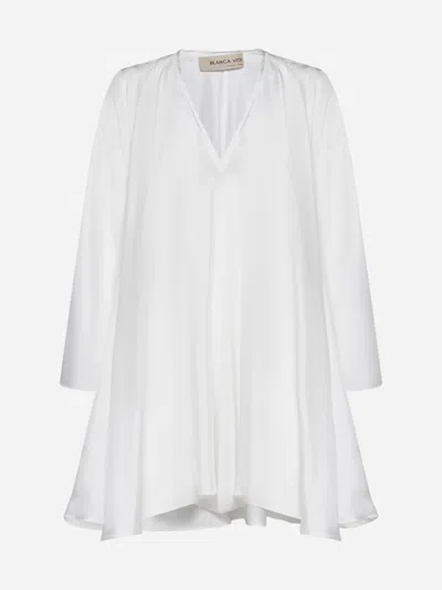 Shop Blanca Vita Aeonium Silk Oversized Dress In White