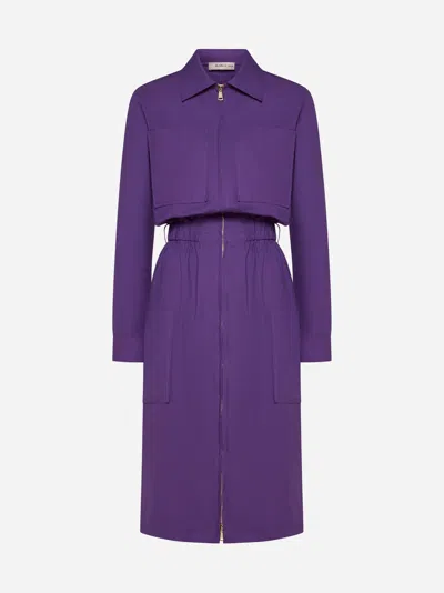 Shop Blanca Vita Abro Cotton-blend Dress In Purple