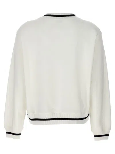 Shop Brunello Cucinelli Logo Embroidery Sweatshirt In White/black
