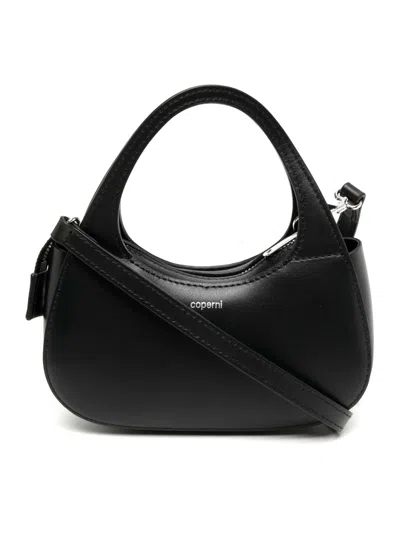 Shop Coperni Micro Swipe Leather Tote Bag In Black