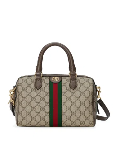 Shop Gucci Ophidia Gg Small Size Handbag In Nude & Neutrals