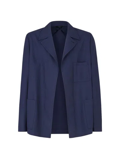 Fendi Single-breasted Jacket With No Visible External Buttons In Blue