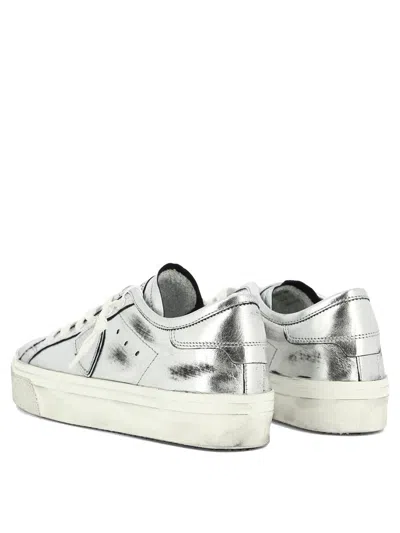 Shop Philippe Model "paris Haute" Sneakers In Silver