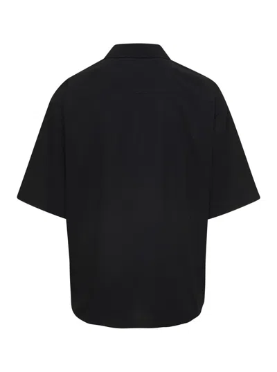Shop Ami Alexandre Mattiussi Black Shirt With Short Sleeves In Cotton Man