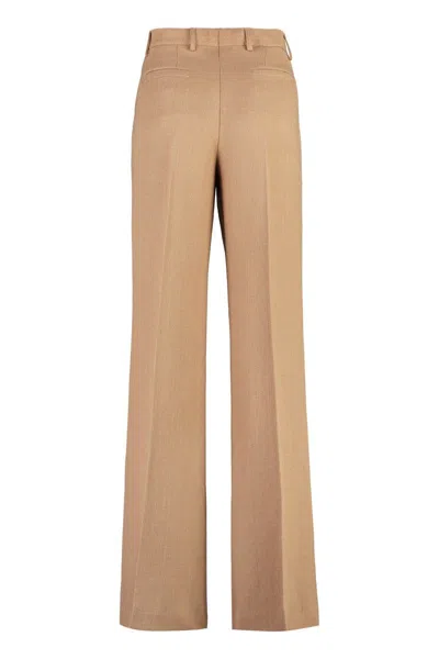 Shop Etro Flared Trousers In Beige