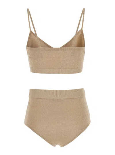 Shop Federica Tosi Lurex Set Bra + Botton In Grey