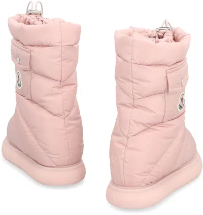Shop Moncler Gaia Nylon Boots In Pink