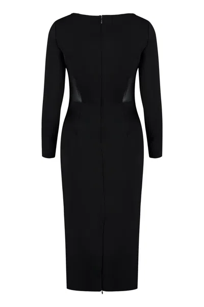 Shop Pinko Anacleto Midi Viscose Dress In Black
